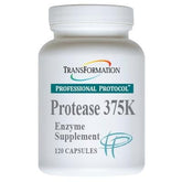 TRANSFORMATION Protease 375K bottle, highlighting high-potency enzyme support for protein digestion.