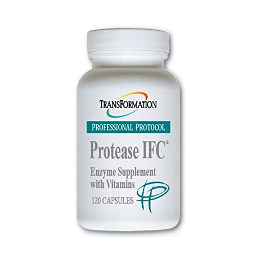 TRANSFORMATION Protease IFC bottle demonstrating protein digestion support formula.