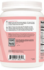 TransformHQ Clear Protein Cotton Candy bottle emphasizes low-calorie, zero-added-sugar protein support.