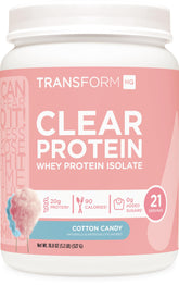 TransformHQ Clear Protein Powder Cotton Candy scoop: a light, refreshing post-workout option.