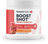 TransformHQ Energy & Focus Powder Fruit Punch tub; clean energy to power your day.