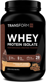 TransformHQ WPI Chocolate Dipped Cone tub, premium protein for post-workout recovery