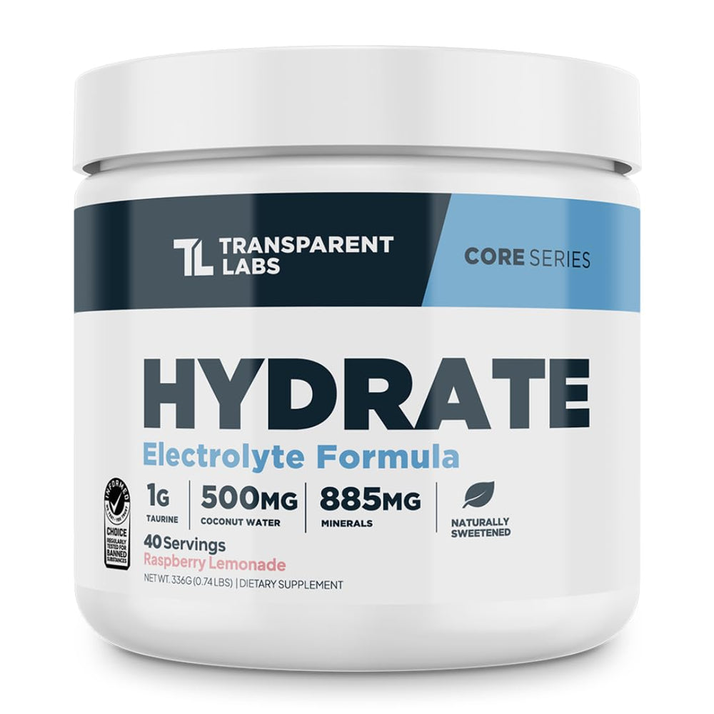 Transparent Labs Hydrate bottle pouring, a cue to energize your workout