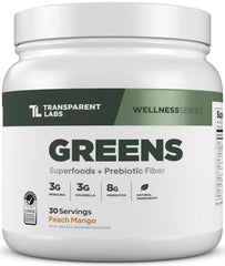 Transparent Labs Prebiotic Greens bottle front for daily wellness ritual