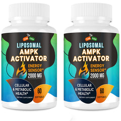 Trasicolor AMPK Activator bottle closeup highlighting liposomal formula for energy support