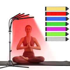 Trayvespace red light therapy lamp on a sturdy stand for home use and relaxation