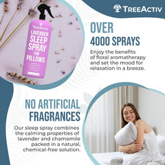 TreeActiv linen mist applied to pillows for a soothing bedroom aroma