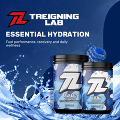 Treigning Lab Hydration powder scoop illustrates simple dosing for daily hydration routines.