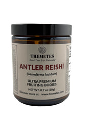 Tremetes Antler Reishi tea slices ready for brewing, promoting calm and balanced energy.