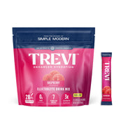 TREVI Raspberry sugar-free electrolyte packet close-up for refreshing hydration