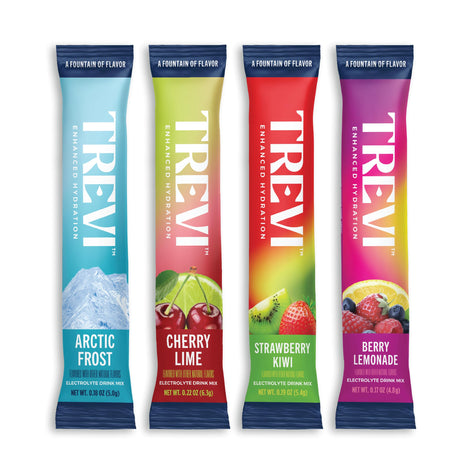 TREVI Sugar Free Electrolytes Cherry Lime stick dissolving in water for flavorful hydration