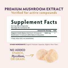 TRIBE ORGANICS Lion's Mane capsules pour for daily cognitive support