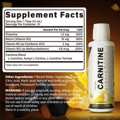 Trihood Liquid L-Carnitine 3000 pineapple splash highlighting tropical flavor.