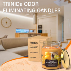 TRINIDa Orange & Vanilla candle burn 55h demonstrates long-lasting fragrance and odor control