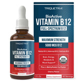 Triquetra Health BioActive B12 bottle with dropper for rapid sublingual uptake.