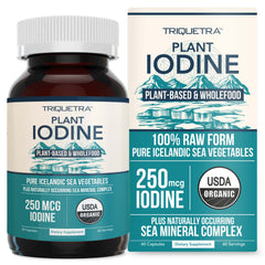 Triquetra Health Organic Iodine supplement bottle for daily whole-food iodine support.