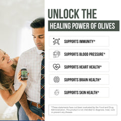 Total Olive capsules front view showing vegan, raw polyphenol-packed formula for convenient daily use