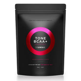 Tropeaka Tone BCAA+ bottle with raspberry flavor supports lean muscle and recovery