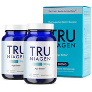 TRU NIAGEN bottle showcasing patented NAD+ supplement for potential cellular energy support.