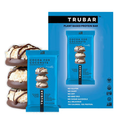 TRUBAR Cocoa For Coconuts bar packaging highlighting gluten-free plant-based snack