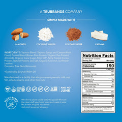Unwrapped TRUBAR Cocoa For Coconuts bar reveals chocolate cookie dough texture