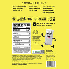 TRUBAR Kids Protein Bars Iced Oatmeal Blast bar in hand shows soft chewy texture.