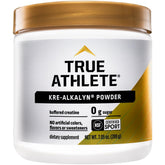 True Athlete Kre Alkalyn Powder bottle promotes energy for high-intensity workouts.