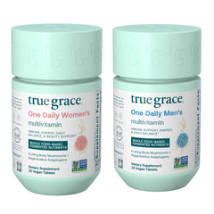 True Grace One Daily Men’s Multivitamin bottle front for daily immune support.