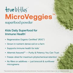 Pour-ready True Grace True Littles MicroVeggies into a glass for a quick veggie boost.
