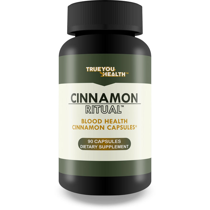 True You Health Cinnamon Ritual bottle showing natural blood support formula and packaging