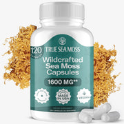 TrueSeaMoss capsules bottle front for daily wellness support.