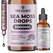 TrueSeaMoss Irish Sea Moss Liquid Drops bottle for convenient daily supplementation on the go.
