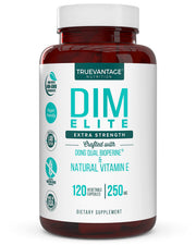 Truevantage DIM 250mg bottle with capsules for balance.