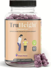 TruHeight Growth Gummies grape bottle for kids supports bone-friendly nutrition.