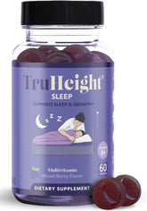 TruHeight sleep gummies for kids in a berry bottle, ideal for bedtime routines.