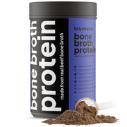 TRUMETA beef bone broth powder tub showcases premium purity and a rich flavor promise.