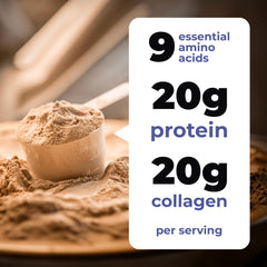 TRUMETA bone broth powder dissolving in liquid highlights easy mixing for daily nutrition.