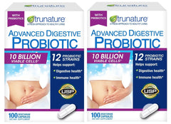 TruNature Digestive Probiotic Capsules bottle supports digestion and immune balance.