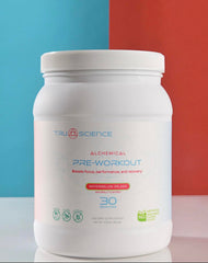 Tru Science Pre-Workout Watermelon Splash tub ready for a powerful gym session with sharp focus.