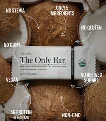 Etiqueta orgánica USDA de Truvani en barra vegetal sin gluten