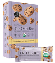 Truvani Chocolate Chip Cookie Dough bar, front view, protein-packed plant-based snack.