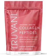Truvani Hydrolyzed Collagen Peptides unflavored tub, easy to mix in smoothies.