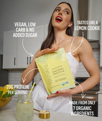 Truvani Lemon Cookie single-serving packet ready for travel.