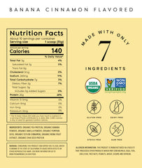 Truvani organic label on pea protein bottle emphasizing USDA Organic and non-GMO purity