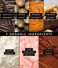 Close-up of Truvani Organic Whey ingredient label showing transparency.