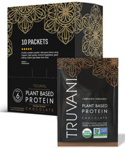 Truvani vegan pea protein chocolate canister for everyday shakes