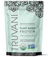 Truvani vegan pea protein mint chocolate jar for smoothies
