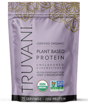 Truvani vegan pea protein powder unflavored bottle for clean shakes