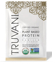 Truvani vegan pea protein vanilla tub for a protein packed shake