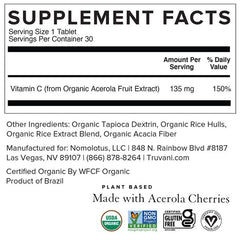 Truvani Vitamin C USDA Organic seal shows trusted organic quality and purity